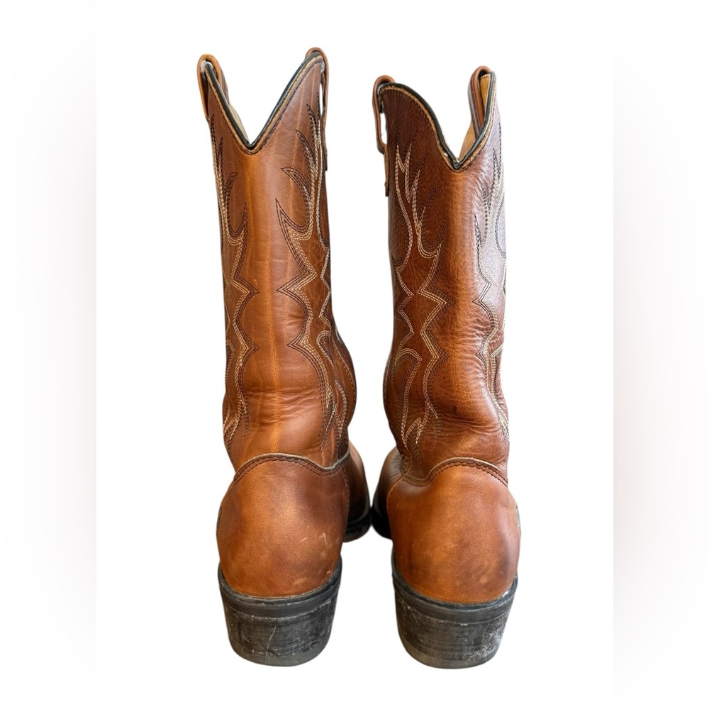 Double H Work West Brown Leather Western Boots Men’s Size 9.5 Women’s 10.5 - Picture 2 of 9